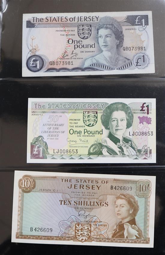 A collection of bank notes, including British Armed Forces